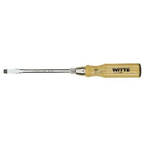 WITTE-96503-DESTORNILLADOR DE PUNTA PLANA NEGRA CON MANGO DE MADERA (5,5X100)