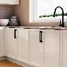 EMUCA LOTE DE 5 TIRADORES PARA MUEBLE PAIPORTA, L192MM, INTEREJE 160MM, ZAMAK, PINTADO NEGRO