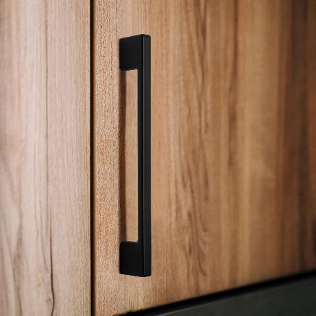 EMUCA LOTE DE 5 TIRADORES PARA MUEBLE PAIPORTA, L160MM, INTEREJE 128MM, ZAMAK, PINTADO NEGRO