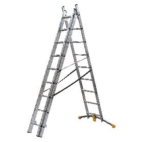 HAILO-1421-801-ESCALERA COMBINADA DE 3 TRAMOS CON ESTABILIZADOR CURVO HOBBYLOT (3X8)