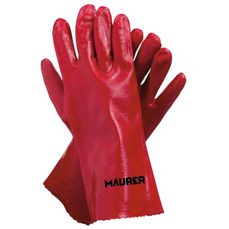 GUANTES PVC ROJO 35 CM. (PAR)