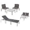 MESA BAJA + 2 SILLONES/TUMBONA DUETTO BLANCA CONJUNTO