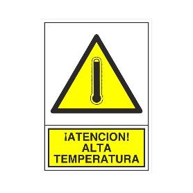 SEÑAL 376 ADHESIVA 148X105 ALTA TEMP. ­ATENCION! ALTA TEMPERATURA