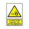 SEÑAL 398 ADHESIVA 148X105 R.ATRAP. ­PELIGRO! RIESGO DE ATRAPAMIENTO (MANO)