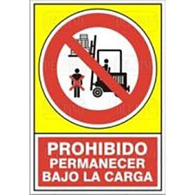 SEÑAL 536 ADHESIVA 148X105PR.P.B.CARGA PROHIBIDO PERMANECER BAJO LA CARGA