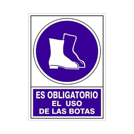 SEÑAL 602 ADHESIVA 105X74 OB.USO BOTAS ES OBLIGATORIO EL USO DE LAS BOTAS