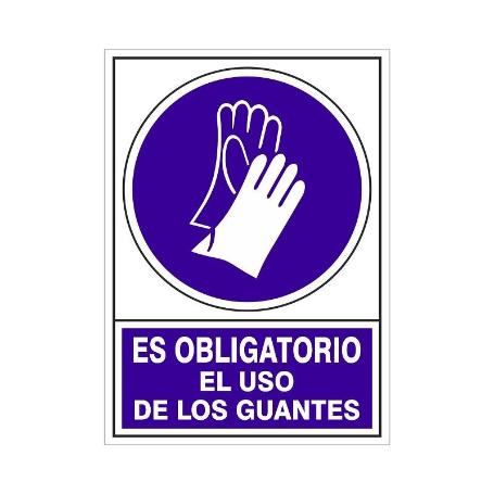 SEÑAL 604 ADHESIVA 148X105OB.USO.GUANT ES OBLIGATORIO EL USO DE LOS GUANTES