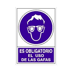 SEÑAL 610 ADHESIVA 105X74OBL.USO GAFAS ES OBLIGATORIO EL USO DE LAS GAFAS