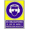 SEÑAL 624 ADHES.148X105OB.GAFA/P.ACUST ES OBLIGATORIO USO GAFAS Y PROT.ACUSTICA