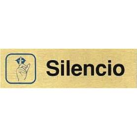 PLACA ALUMINIO ORO 150X45 SILENCIO