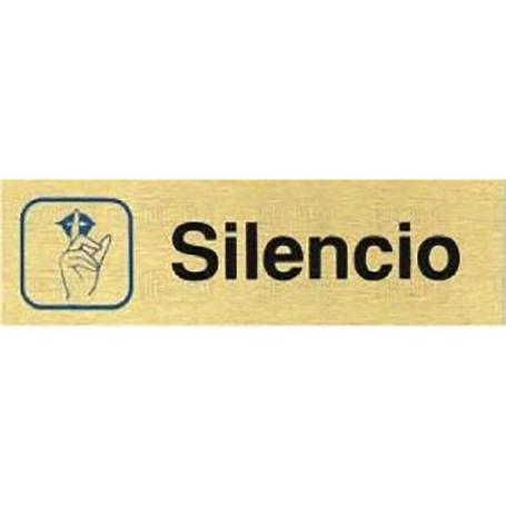 PLACA ALUMINIO ORO 150X45 SILENCIO