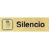 PLACA ALUMINIO ORO 150X45 SILENCIO