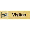 PLACA ALUMINIO ORO 150X45 VISITAS