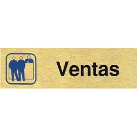 PLACA ALUMINIO ORO 150X45 VENTAS