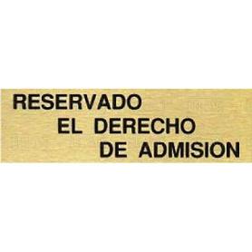 PLACA ALUMINIO ORO 150X45 R.DCHO.ADMIN