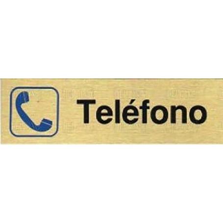 PLACA ALUMINIO ORO 150X45 TELEFONO