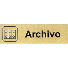 PLACA ALUMINIO ORO 150X45 ARCHIVO