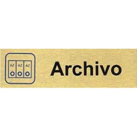 PLACA ALUMINIO ORO 150X45 ARCHIVO