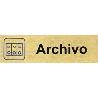 PLACA ALUMINIO ORO 150X45 ARCHIVO