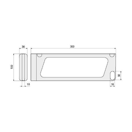 SOPORTE EST. ZAMAK KANSAS L300 IZQUIERDA CROMO MANO IZQUIERDA ACABADO CROMO