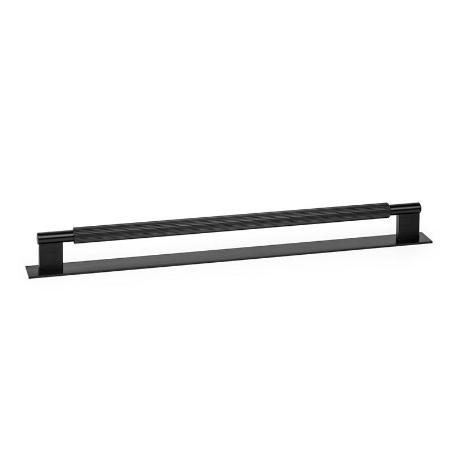 TIRADOR ALUMINIO MODELO ARPA PLATE CON PLACA ACABADOS DISPONIBLES EFECTO INOX, NEGRO CEPILLADO Y LATON CEPILLADO DI