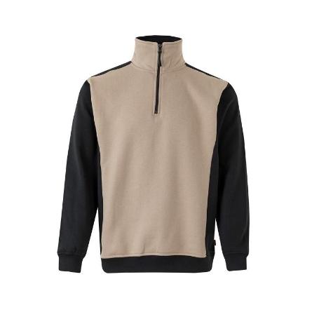 SUDADERA BICOLOR COLOR BEIGE ARENA/ NEGRA TALLAS S-XL TALLA M