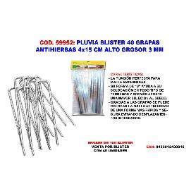 PLUVIA BLISTER 40 GRAPAS GAL.MALLA ANTIHI 4X15 CM ALTO GROS 3MM