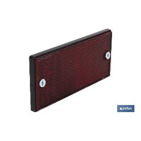 CATADIÓPTRICO RECTANGULAR ROJO 106 X 50 MM CON TORNILLOS