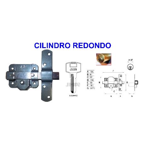 AVL CERROJO 8301 S -R -80 50 MM C-REDONDO SEGURIDAD LLAVE Y BOT