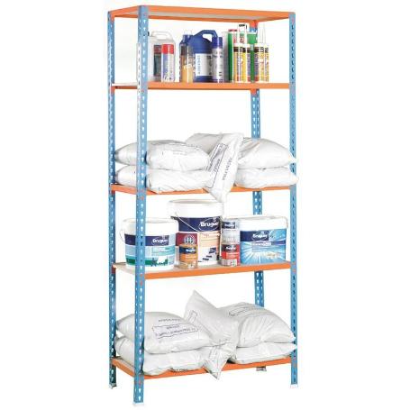 ESTANTERIA MADERCLICK 5/400 AZUL-NARANJA 180X90X40