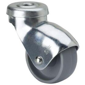 RUEDA GIRATORA AGUJERO M6 21HSR25-BP PLASTICO GRIS EJE LISO