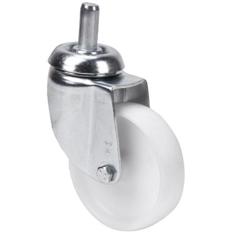 RUEDA GIRATORA ESPIGA LISA M12X30 33BH60-BP PLASTICO BLANCO EJE LISO