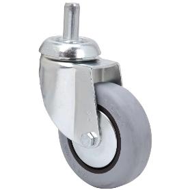 RUEDA GIRATORA ESPIGA LISA M12X30 33BH60CP-PGIA POLIAMIX-GOMA GRIS EJE LISO