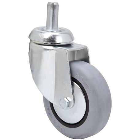 RUEDA GIRATORA ESPIGA LISA M12X30 33BH60CP-PGIA POLIAMIX-GOMA GRIS EJE LISO