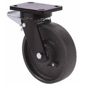 RUEDA GIRATORA PLACA FRENO 10HLBFD200-CI HIERRO FUNDIDO EJE LISO