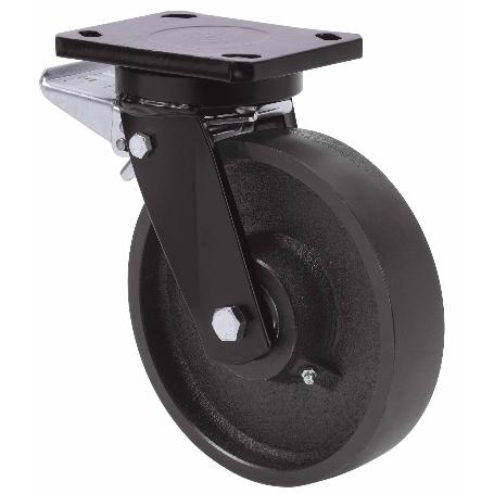 RUEDA GIRATORA PLACA FRENO 10HLBFD250H-CIB HIERRO FUNDIDO EJE BOLAS