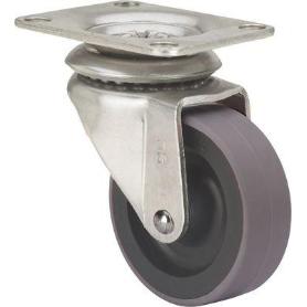 RUEDA GIRATORA PLACA 10ZR40-PGI POLIAMIX-GOMA GRIS EJE LISO