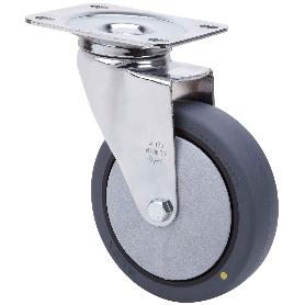 RUEDA GIRATORA PLACA 10A80CP-PGCSB POLIUR.GRIS CONDUCT.EJE BOLAS