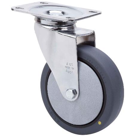 RUEDA GIRATORA PLACA 10A150CP-PGCSB POLIUR.GRIS CONDUCT.EJE BOLAS