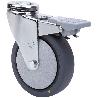 RUEDA GIRATORA AGUJERO M12 FRENO 20AFD100CP-PGCSB POLIUR.GRIS CONDUCT.BOLAS