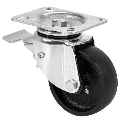 RUEDA GIRATORA PLACA FRENO 10TVFD125-TA HIERRO FUNDIDO EJE LISO