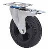 RUEDA GIRATORA PLACA FRENO INOX.10ZVIFD100-PSN POLIAMIX-GOMA NEGRA EJE LISO