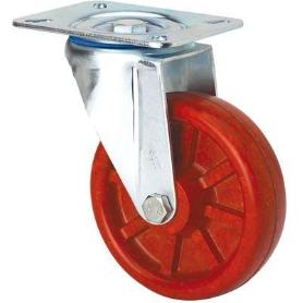 RUEDA GIRATORA PLACA INOX.10ZVLI100-TD RESINA MARRON EJE LISO