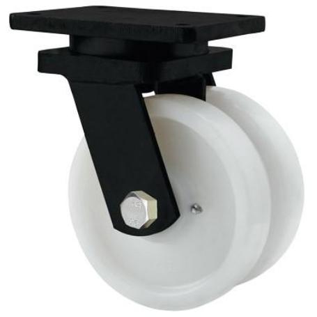 RUEDA GIRATORA PLACA 10HLG150-FTB NYLON BLANCO EXTRAFUERTE (DOBLE) EJE BOLAS