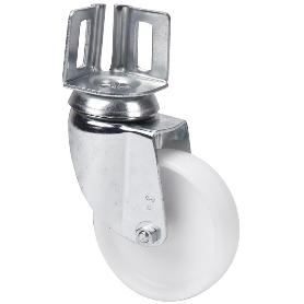 RUEDA GIRATORA PLETINA ANGULAR 16BH80-SL PLASTICO BLANCO EJE LISO