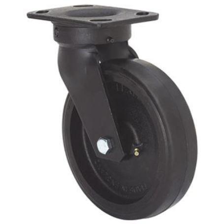 RUEDA GIRATORA PLACA 10GT150-HGB HIERRO-GOMA NEGRA NATURAL EJE BOLAS