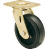 RUEDA GIRATORA PLACA 10SL200-HGB HIERRO-GOMA NEGRA NATURAL EJE BOLAS