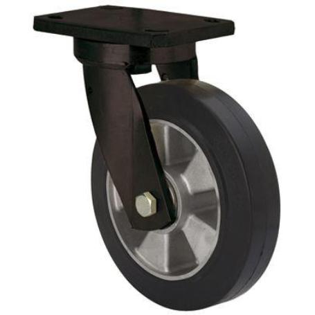 RUEDA GIRATORA PLACA 10HLB250E-DEB ALUMINIO-GOMA NEGRA ELASTICA EJE BOLAS