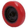 RUEDA PPIA125-12-40 NUCLEO POLIAMIX Y BANDA POLIUR.ROJO EJE LISO