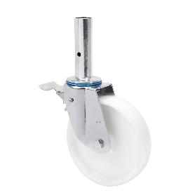 RUEDA GIRATORA ANDAMIO FRENO 30TVAFD200-TN NYLON BLANCO EJE LISO